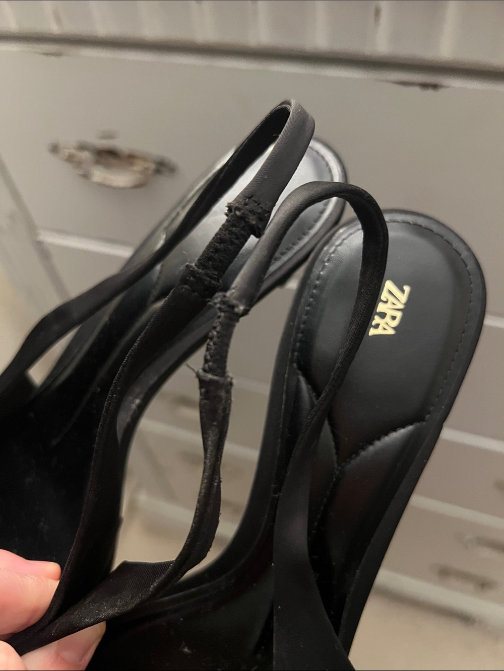 Zara Black Pointed Slingback Pumps with Strap Detail - Picture 12 of 12